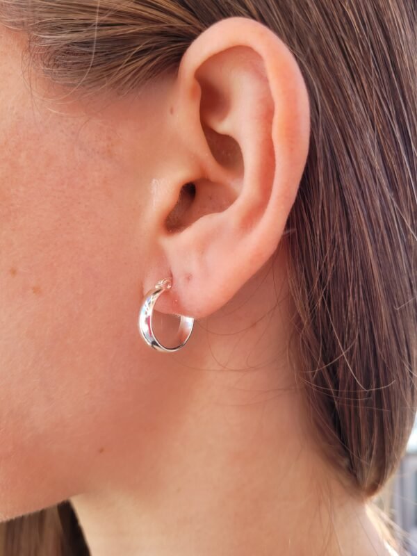 Argollas curvas silver