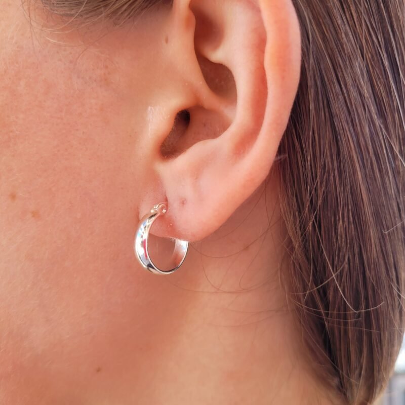 Argollas curvas silver