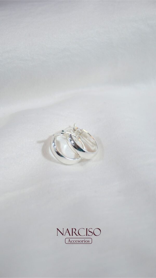 Argollas curvas silver - Image 6