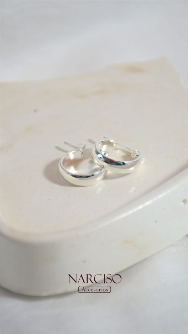 Argollas curvas silver - Image 2