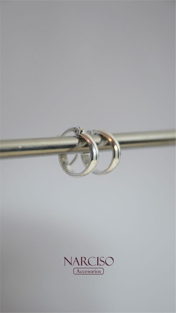Argollas curvas silver - Image 4